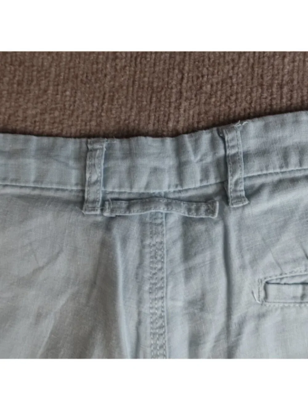 Onia Mens Shorts 38 Blue Solid 100% Linen Zip Fly 9.5